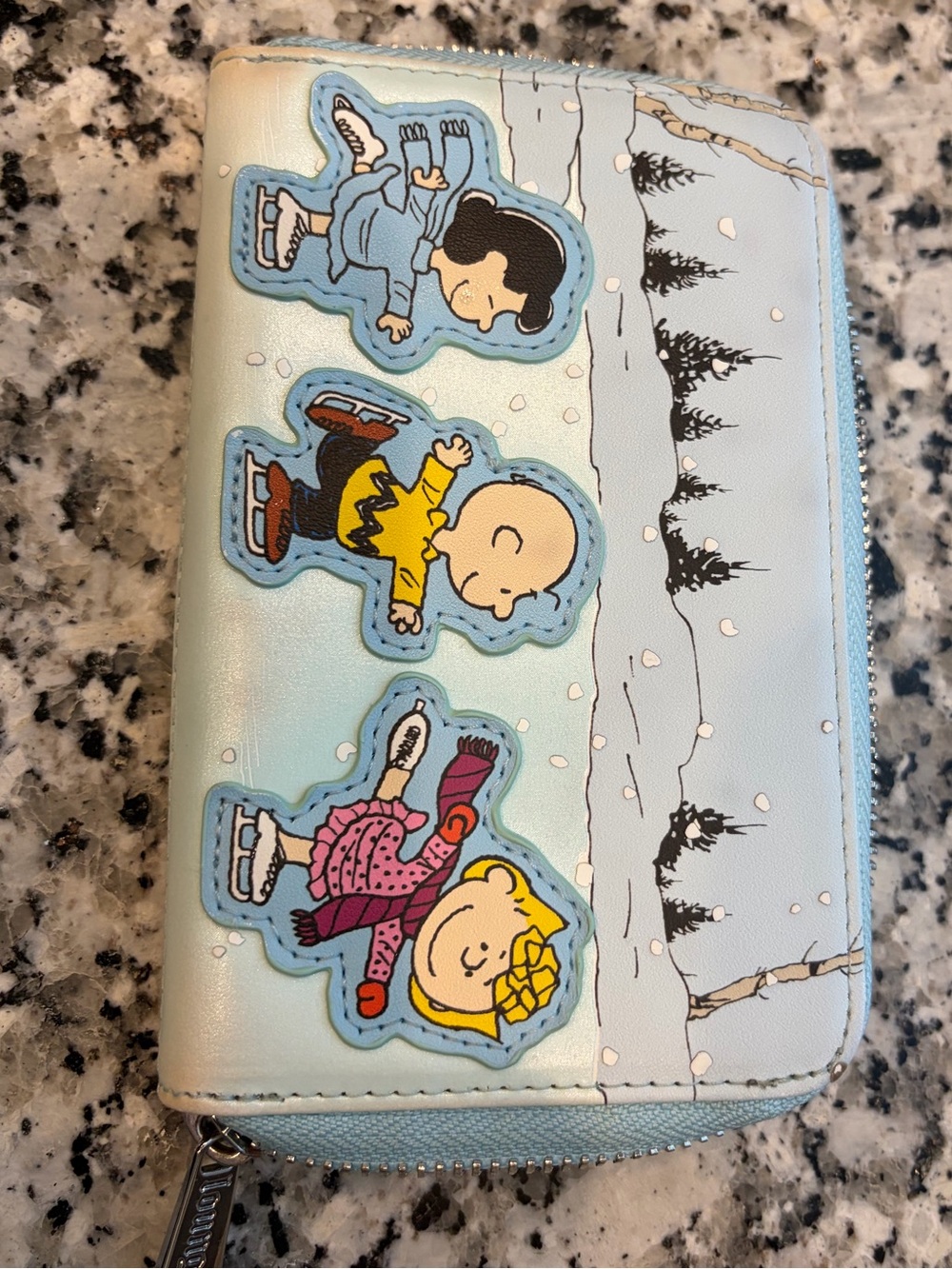 Loungefly Light Blue Peanuts Winter Character Zip Wallet